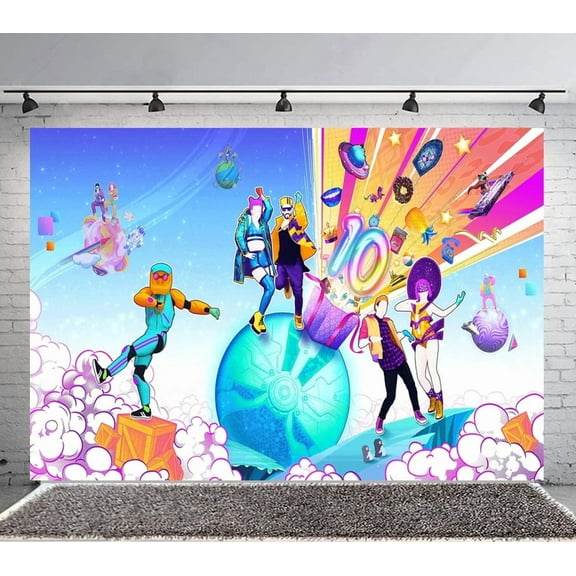 Just Dance Backdrop Banner Party Supplies Poster Movie Theme Background for Photography Birthday Decorations