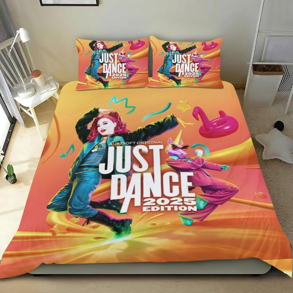 Just Dance Themed Bed Sheet Set Three Piece Set 53x79 Inches Comfortable And Skin Friendly Unique Design Creating A Star Studded Night Home Decor Gifts For Family Friends fans