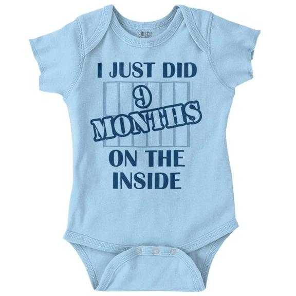 Just Did 9 Months On The Inside Romper Boys or Girls Infant Baby Brisco Brands 24M