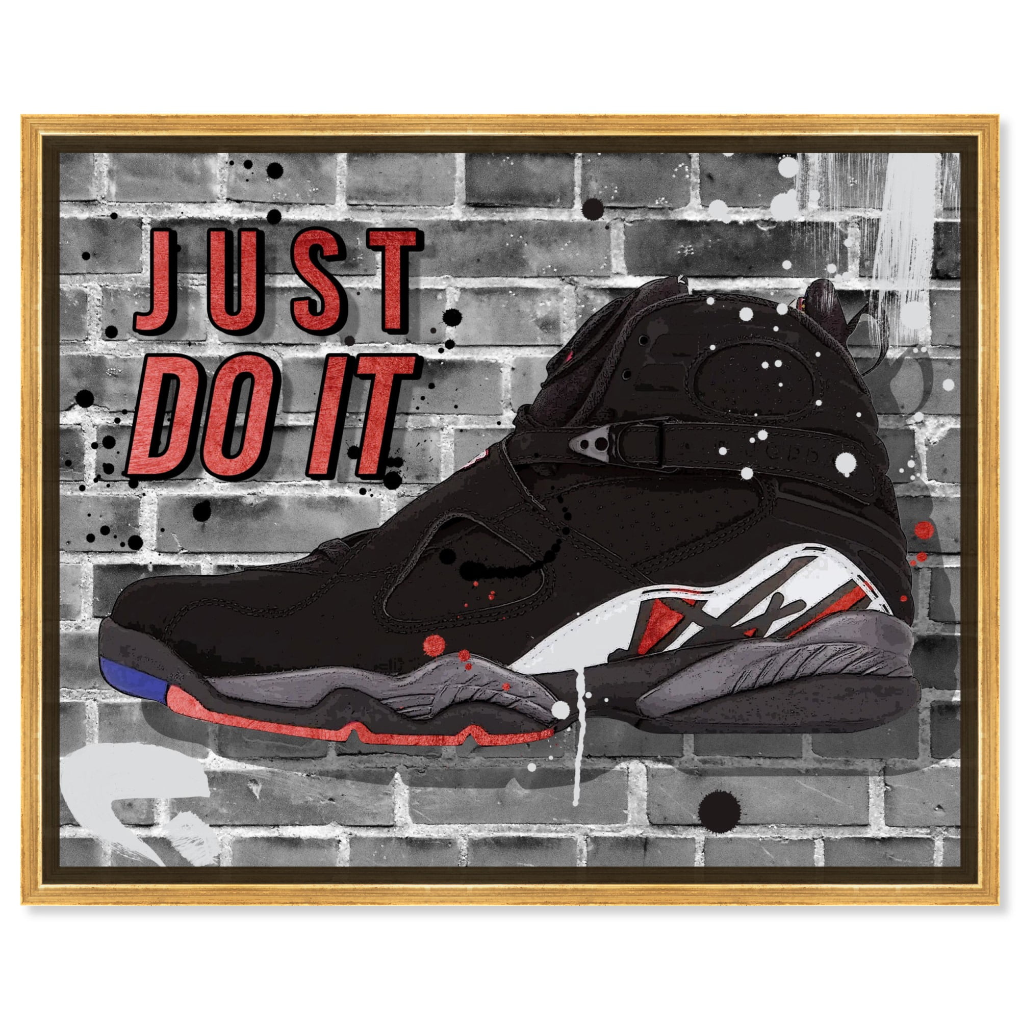 Just Do It Sneaker Canvas Motivational Quotes For Men Print By