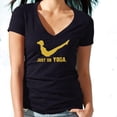 thumbnail image 1 of Just Do Yoga Printed V-Neck Tee Funny Cute Yoga Black Shirt 2X-Large, 1 of 2