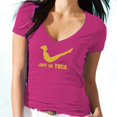thumbnail image 1 of Just Do Yoga Printed V-Neck Tee Funny Cute Yoga Pink Shirt Large, 1 of 2