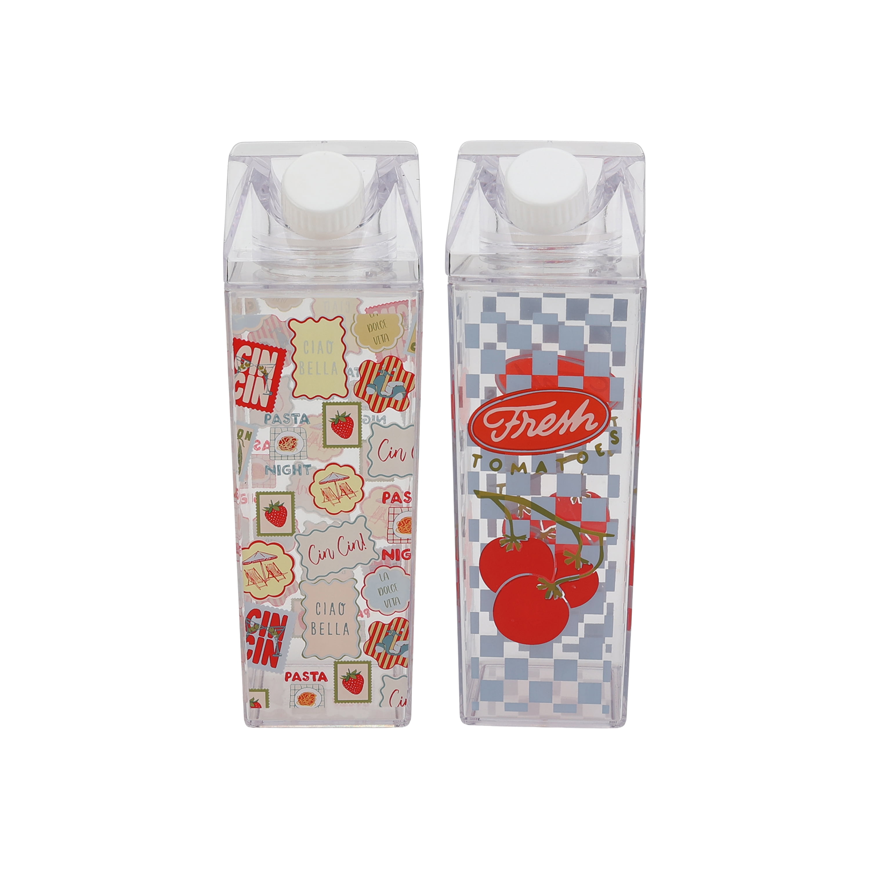 Just Feed Me by Jessie James Decker 2-Pack 18oz Carton-Style Tumbler Set, Tomatoes and Stamps