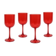 Just Feed Me by Jessie James Decker 4-Piece 12oz Stemmed Wine Glass Set, Red