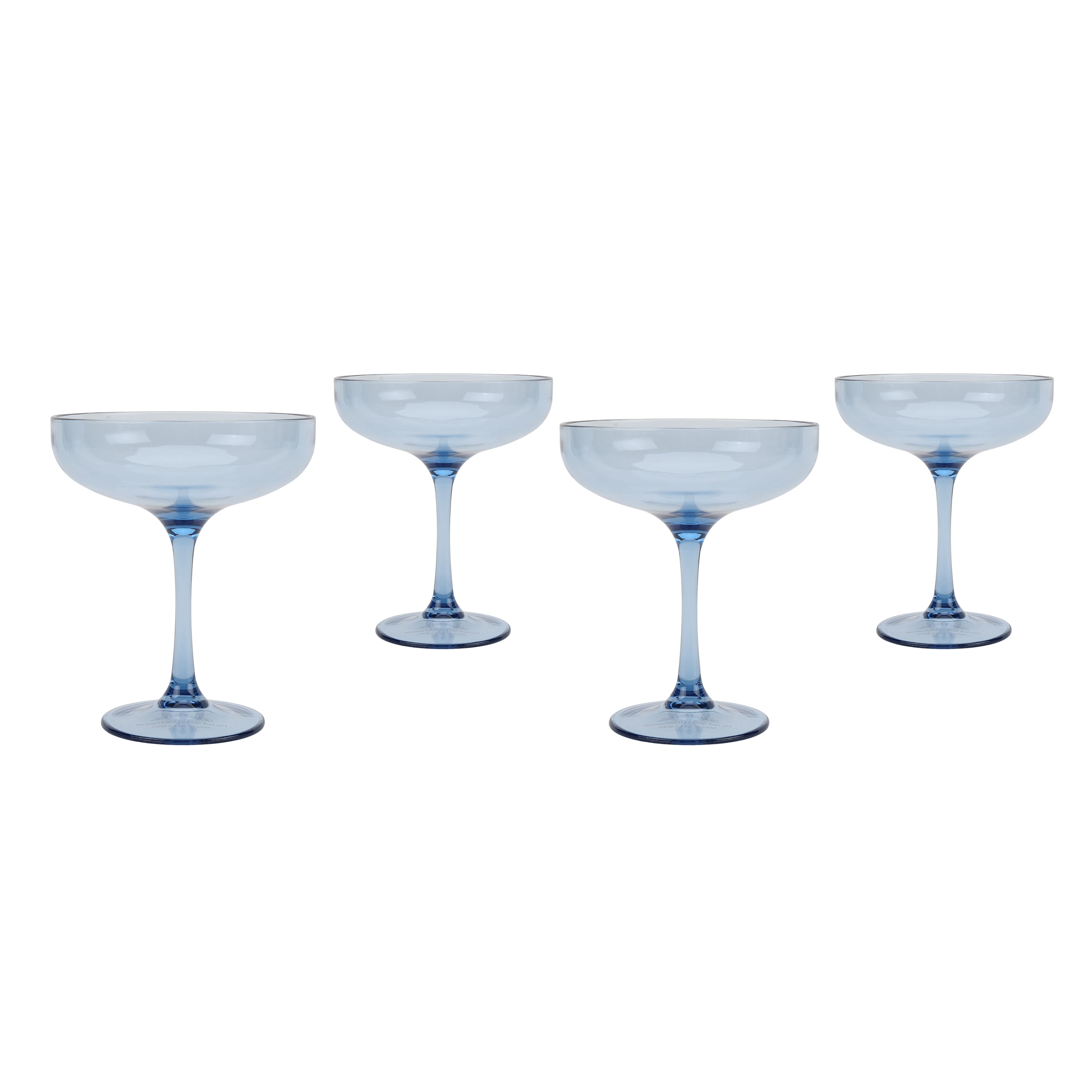 Just Feed Me by Jessie James Decker 4-Piece 13oz Coupe Glass, Blue