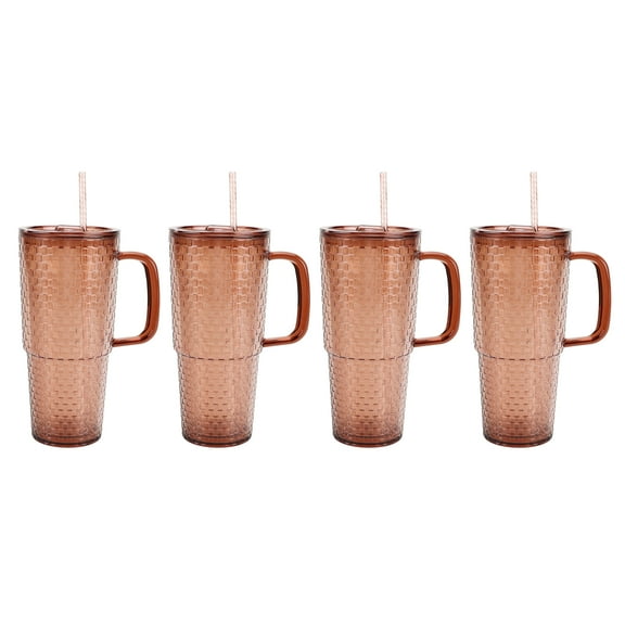 Just Feed Me by Jessie James Decker 4-Piece 40-Ounce Tumbler Set, Translucent Mauve