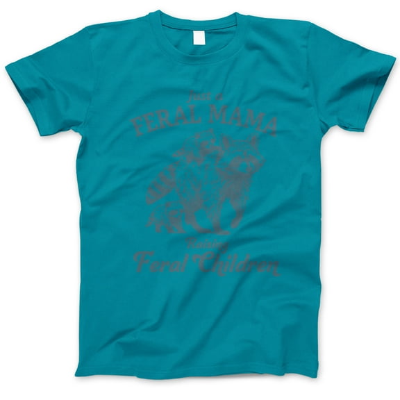 Just a Feral Mama Raising Feral Children T-Shirt – Funny Raccoon Mom Shirt, Cute Wild Parenting Graphic Tee for Moms of Kids & Chaos, Mother's Day Humor Gift