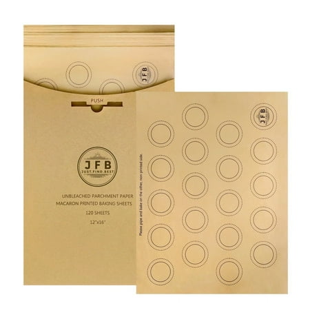 Just.Find.Best Macaron Parchment Paper Baking Sheets with Pre-Printed Templates, Pre-Cut 12"x16" - 120 Sheets