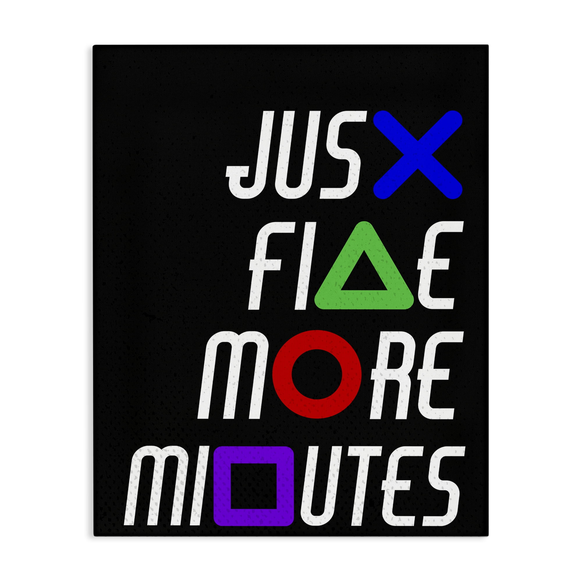 Just Five Minutes Gamer Buttons Canvas Wall Art, design by Kim Allen