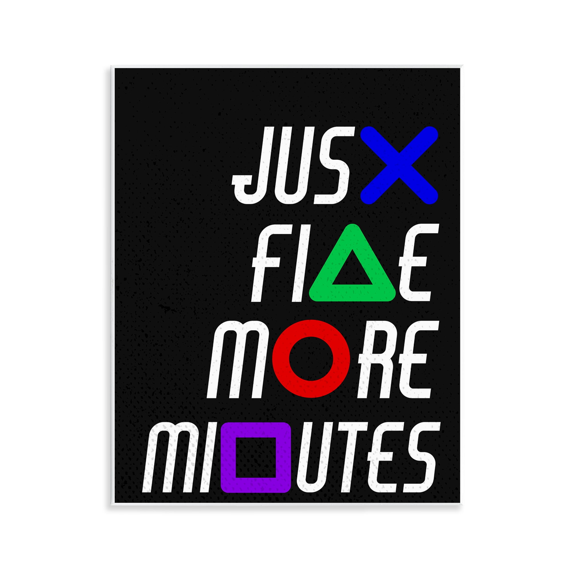 Just Five Minutes Gamer Buttons Wall Plaque Art, design by Kim Allen