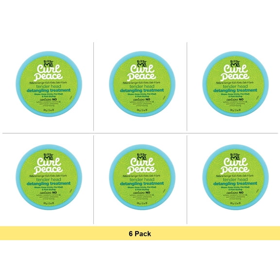 Just For Me Curl Peace Tenderhead Detangling Pre Shampoo Treatment 12 Oz - 6 Pack Bundle for Wavy Curly Coily Hair