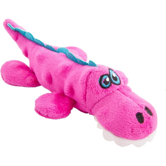 Just For Me Gators Squeaky Plush Dog Toy, Chew Guard Technology - Pink, Mini