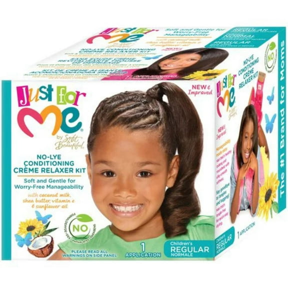 Just For Me No-Lye Conditioning  Créme Relaxer Kit, Curly, Child