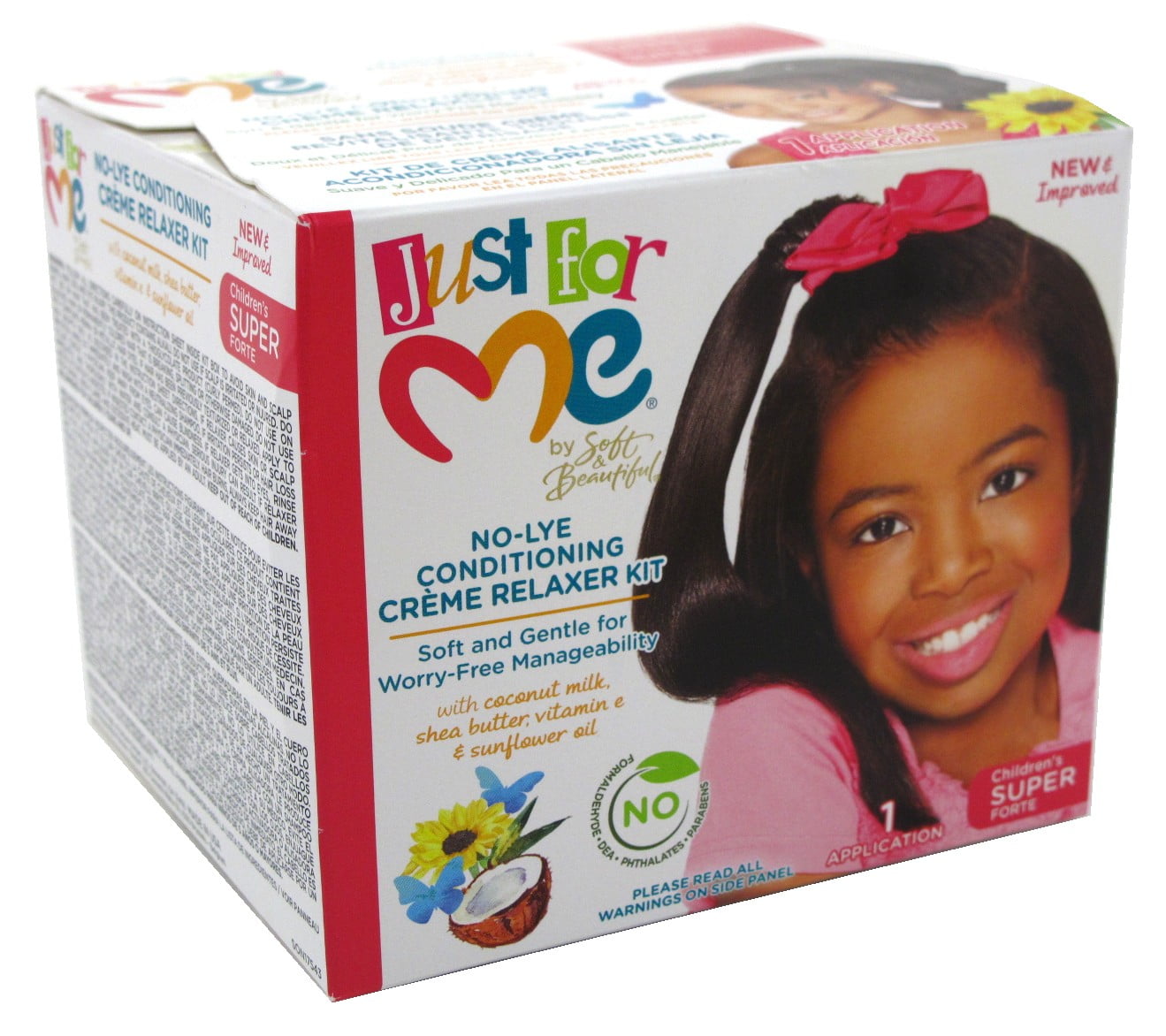 Just For Me NoLye Creme Relaxer Kit Super (Pack of 3)