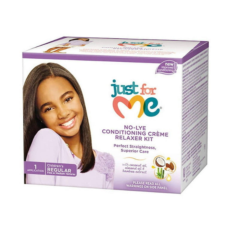 Just For Me No Lye Regular Conditioning Creme Hair Relaxer Kit for