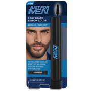 Just For Men 1-Day Beard & Brow Color, Temporary Dye for Beard and Eyebrows, Up to 30 Applications, Dark Brown