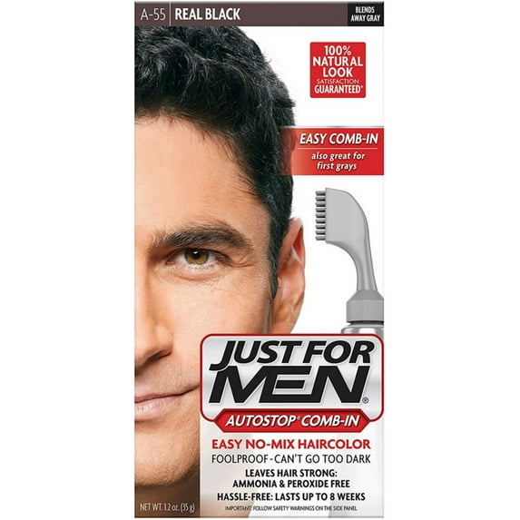 Just For Men Auto Stop Hair Color, Real Black A-55, 1 Each