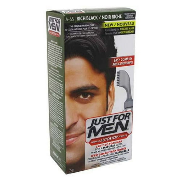 Just For Men Autostop Formula A-65 Haircolor, Rich Black, 1 Kit, 6 Pack
