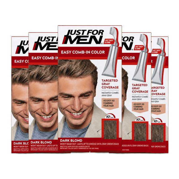 Just For Men Autostop Hair Color, Dark Blond, 1 Kit 5 Pack