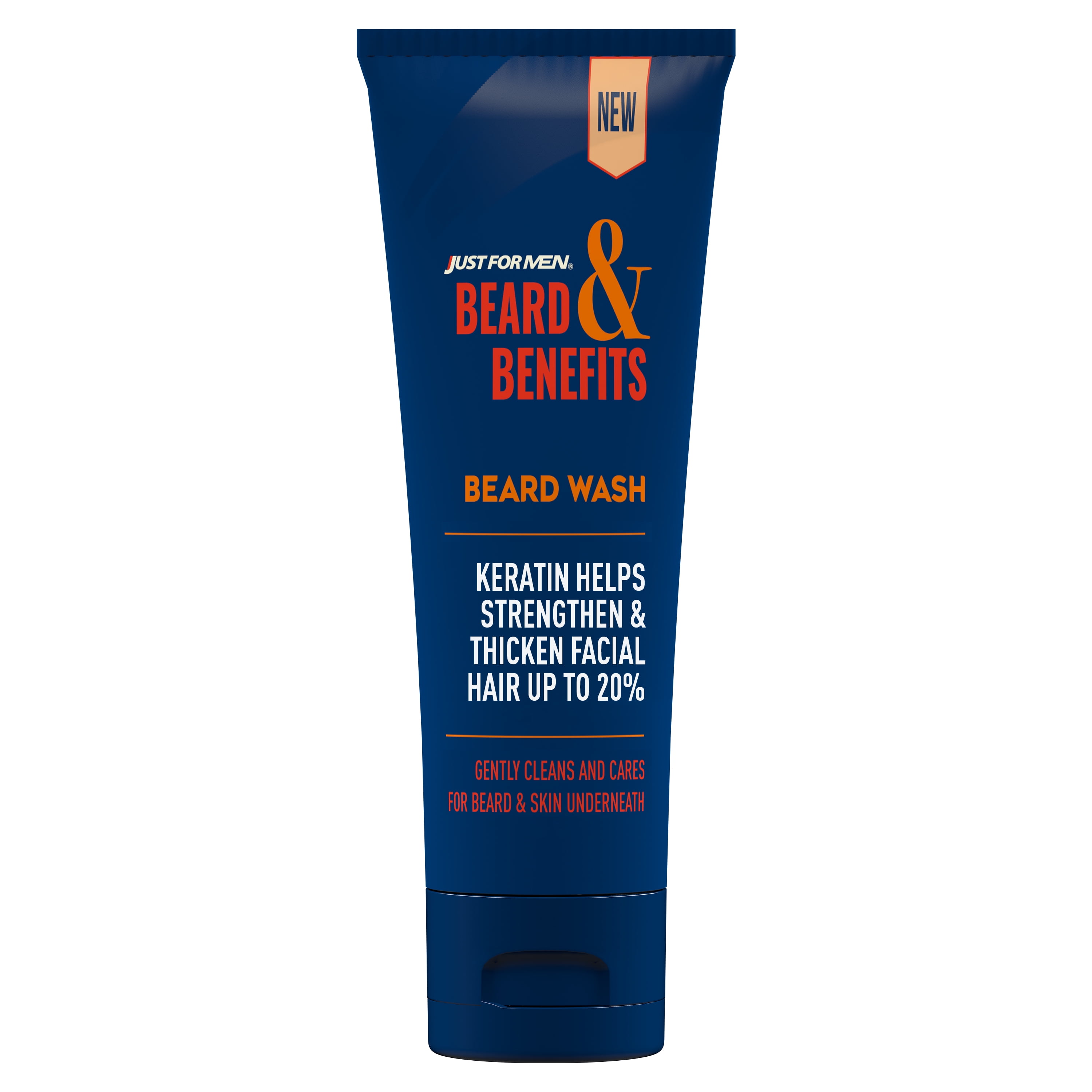 Just For Men Beard & Benefits Beard Wash, Beard + Face Wash for Thicker Looking Facial Hair - 6oz