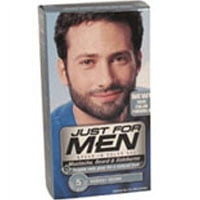 Just For Men Brush-In Color Gel For Mustache, Darkest Brown - Kit, 3 Pack