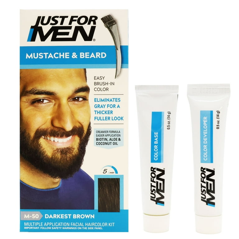 Just for Men Brush in Color Gel Mustache Beard Darkest Brown