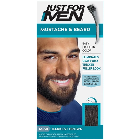 Just For Men Brush In Color Gel Mustache & Beard, Darkest Brown