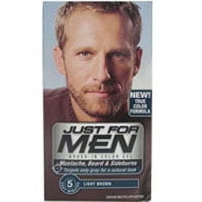 Just For Men Brush-In Mustache, Beard And Sideburns, Light Brown - Kit, 2 Pack