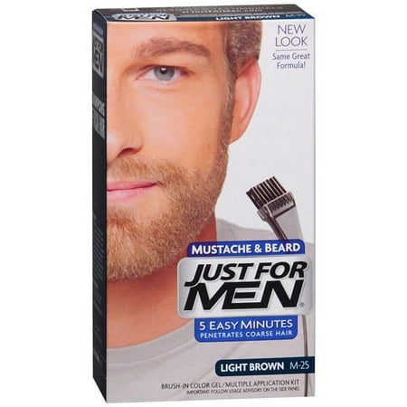 Just For Men Brush-In Mustache, Beard And Sideburns, Light-Medium Brown - Kit