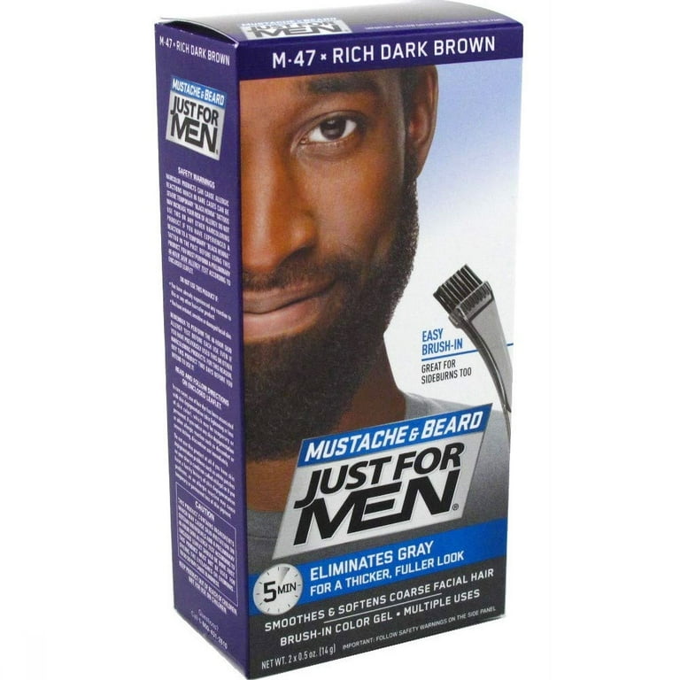 Just for Men Color Gel Brush in Mustache Beard Rich Dark Brown M 47 Pack of 6