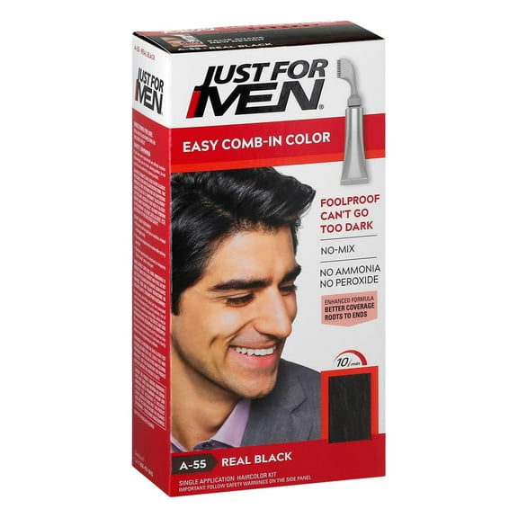 Just For Men Comb In Haircolor Real Black A-55 - Each