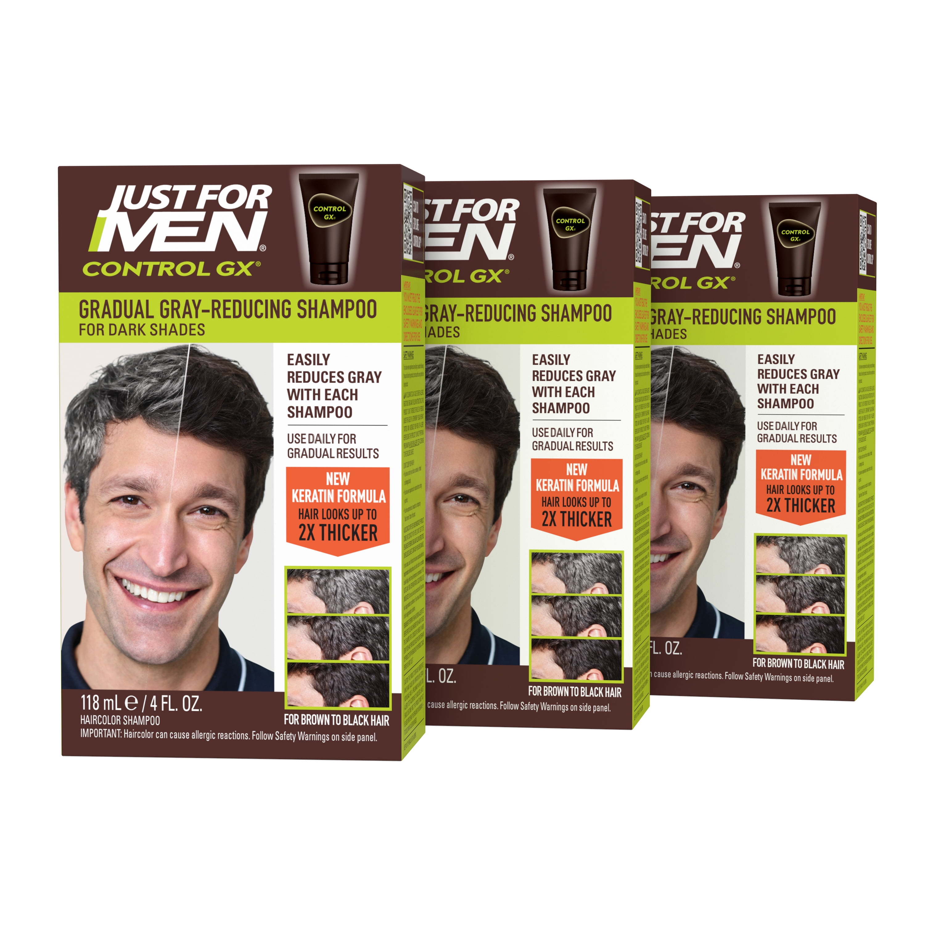 Just For Men Control GX Daily Hair Shampoo, Grey Reduction, 4 oz