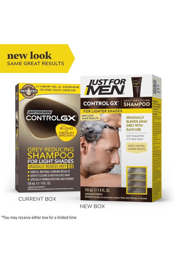 Control GX Grey Reducing Shampoo, Gradual Hair Color with Keratin for Stronger Thicker and Healthier Hair, 4 fl oz - Pack of 3 (Packaging May Vary)