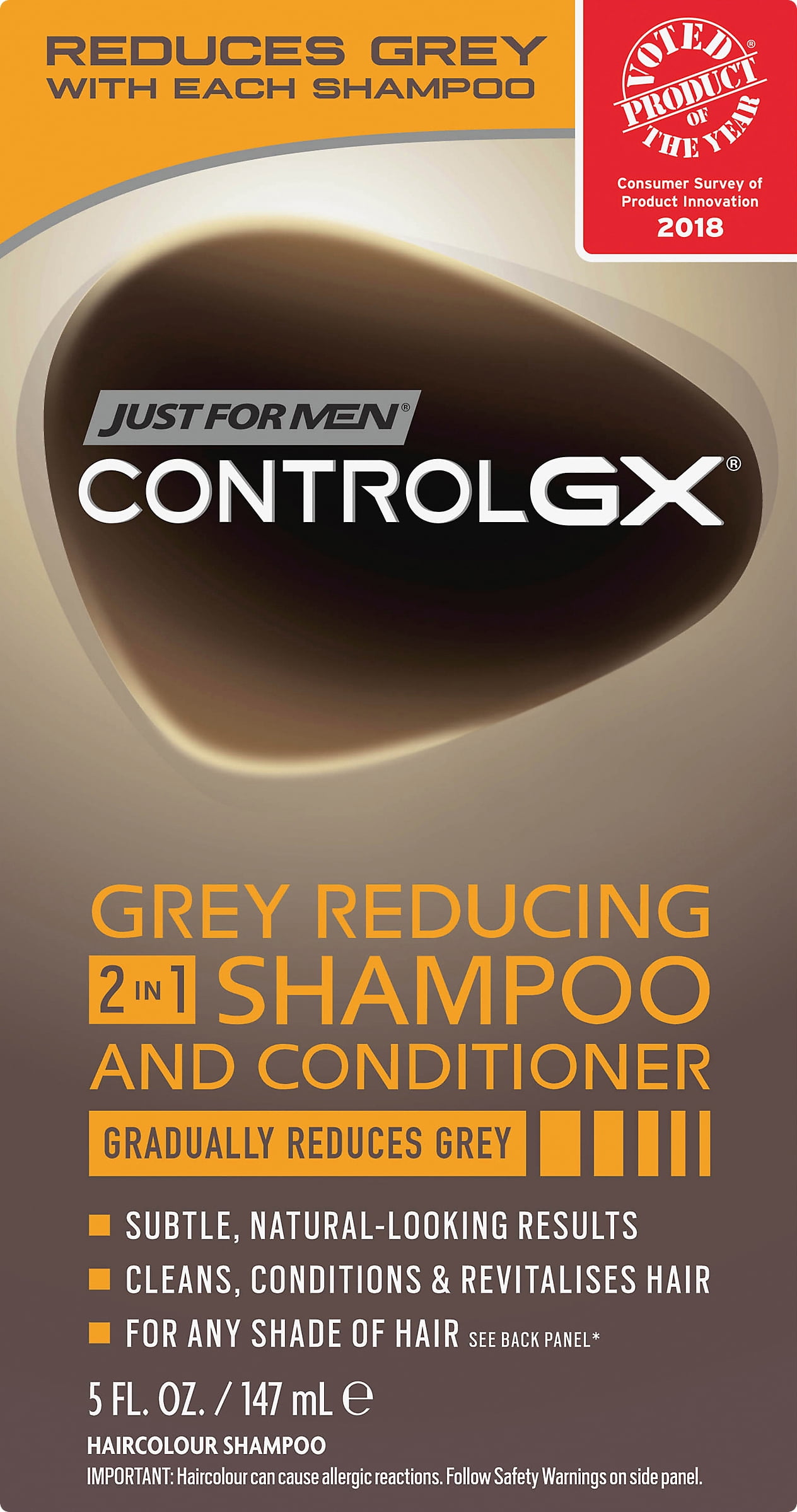Just For Men Control GX Gret Reducing 2 in 1 Shampoo and Conditioner, 5 Fluid Ounce