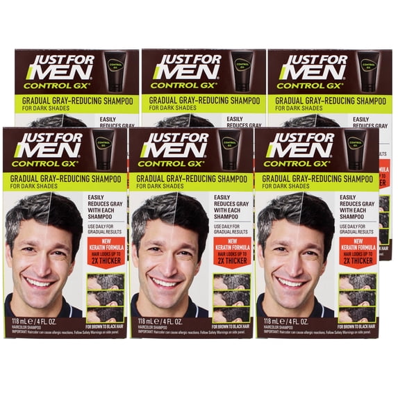 Just For Men Control GX , Grey Reducing Shampoo 4 oz 1 ea (Pack of 6)