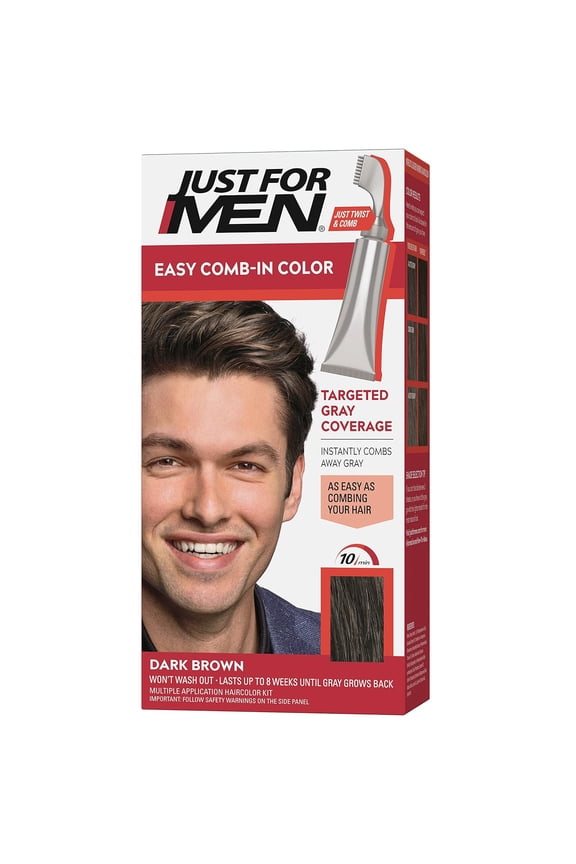 Easy Comb-in Hair Color for Men with Applicator, Dark Brown, A-45