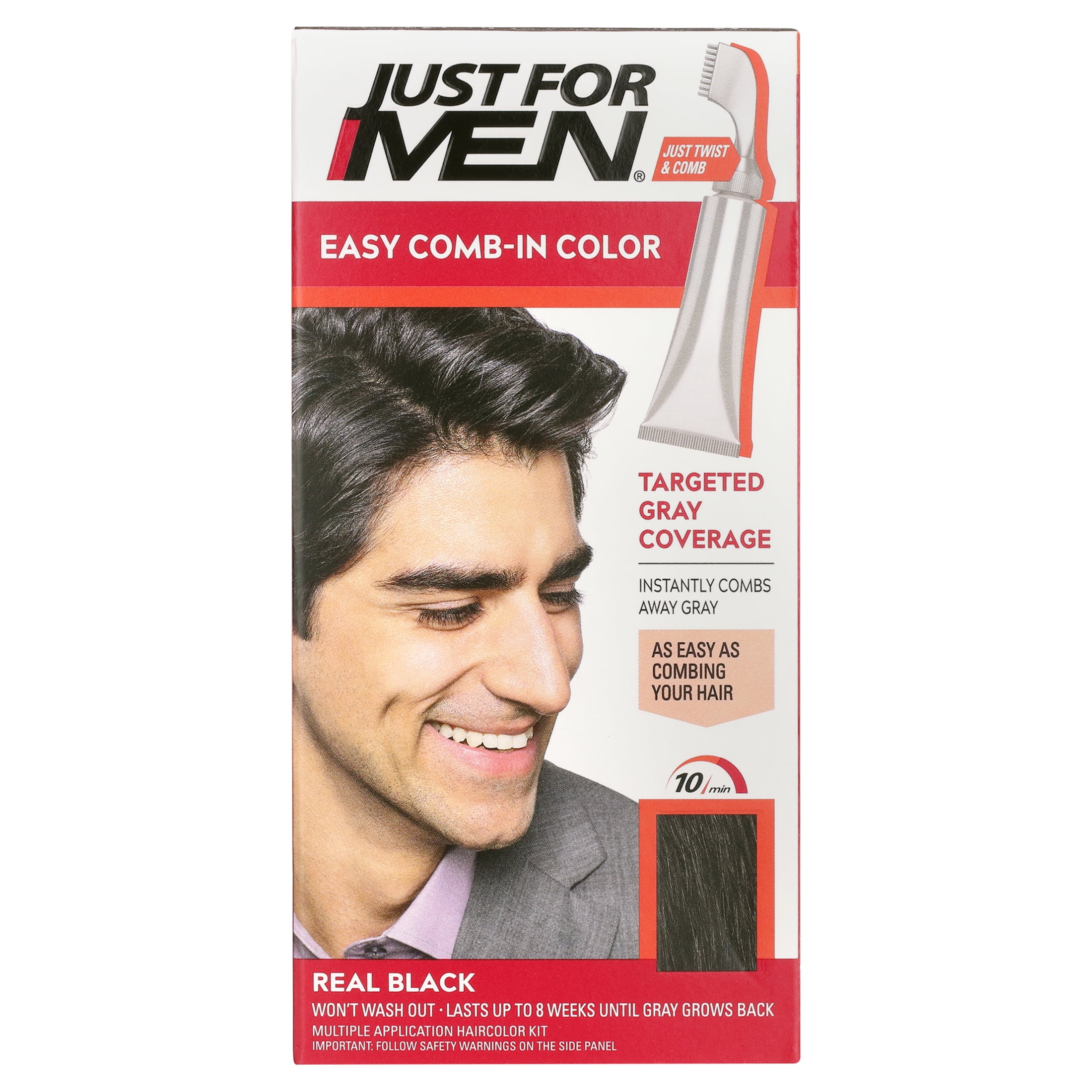 Just For Men Easy Comb-In Color, Real Black A-55 - 1 kit