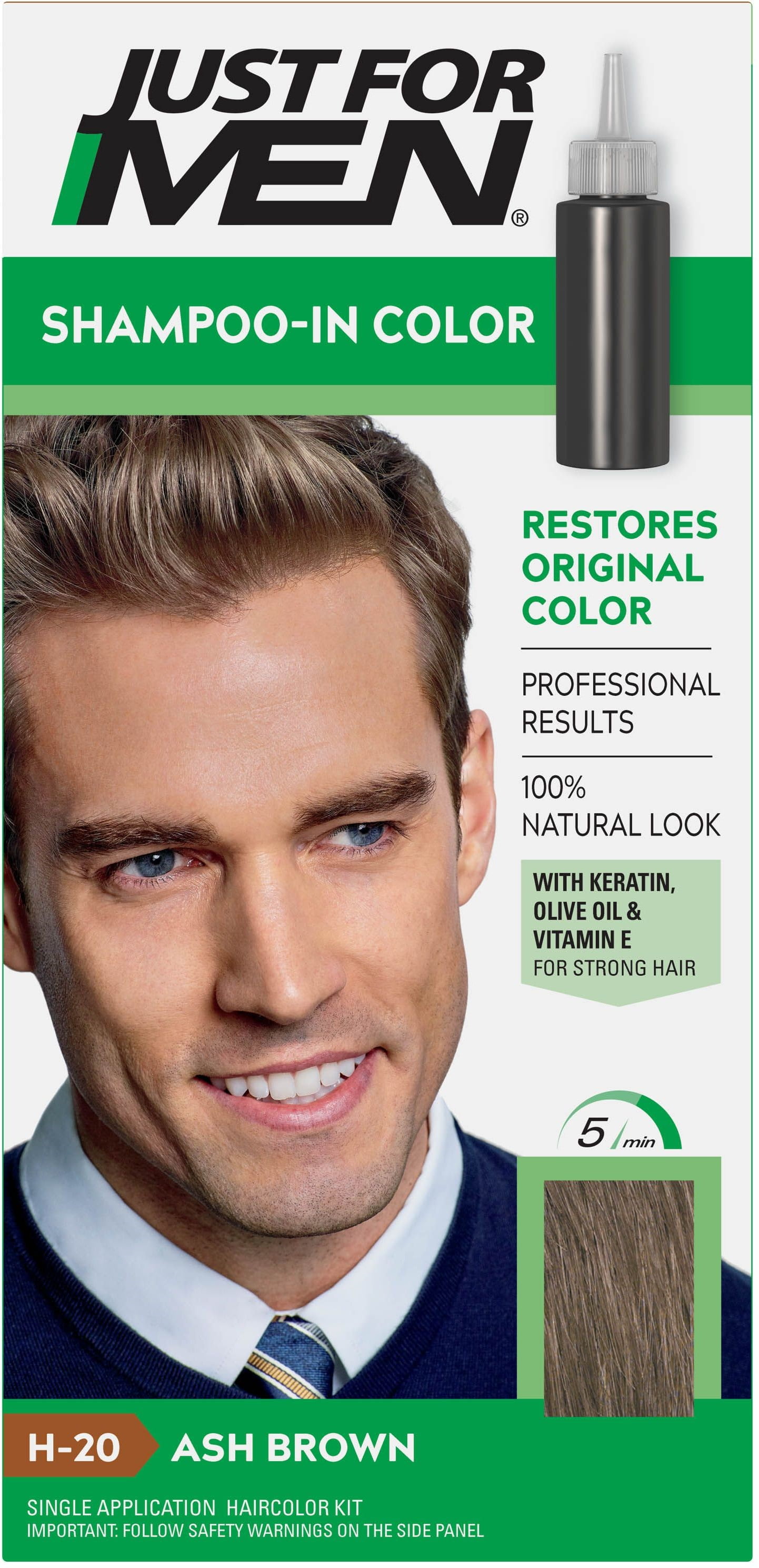 Just For Men Hair Color, H-20 Ash Brown, 1 Each 2 Pack