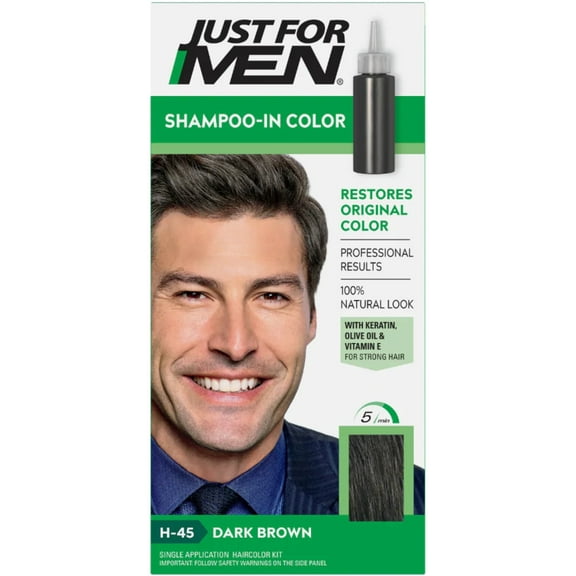 Just For Men Hair Color, H-45 Dark Brown, 1 Each, 3 Pack