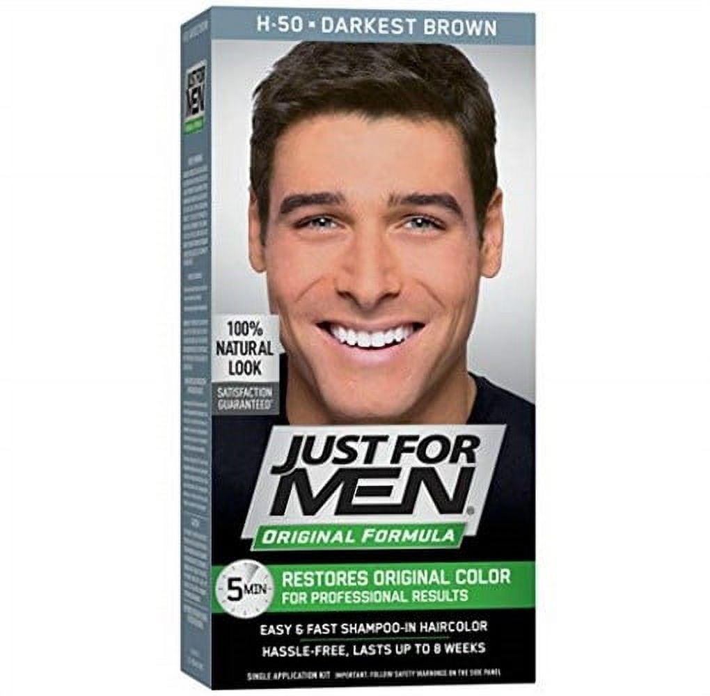 Just For Men Shampoo-in Gray Hair Color, Darkest Brown, H-50
