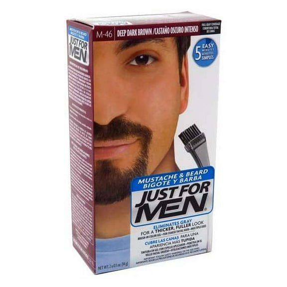 Just For Men Mustache And Beard Brush In Hair Color, M-46 Deep Dark Brown, 1 Kit