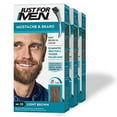 thumbnail image 1 of Just For Men Mustache & Beard, Beard Coloring for Gray Hair with Brush Included - Color: Light Brown, M-25 1 Count (Pack of 3), 1 of 3