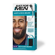 Just For Men Mustache & Beard Coloring for Gray Hair, M47 Rich Dark Brown