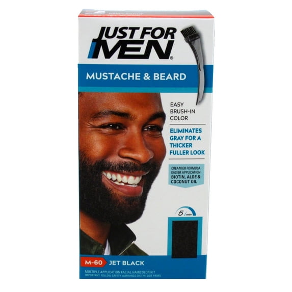 Just For Men Mustache & Beard #M-60 Jet Black Color Gel (Pack of 2)