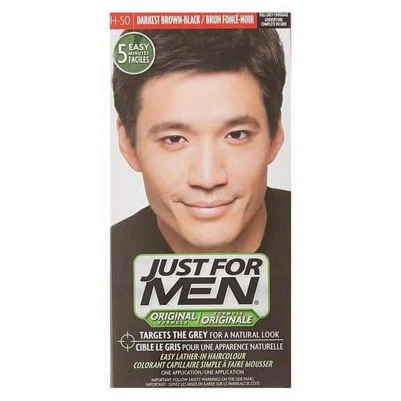 Just For Men Original Formula H-50 Haircolor, Darkest Brown/Black, 1 Kit, 3 Pack