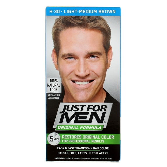Just For Men Original Formula Hair Color, Light-Medium Brown H-30 (3 pack) (Bundle)