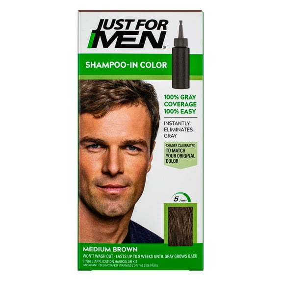 Just For Men Original Formula Hair Color, Medium Brown H-35 (3 pack) (Bundle)