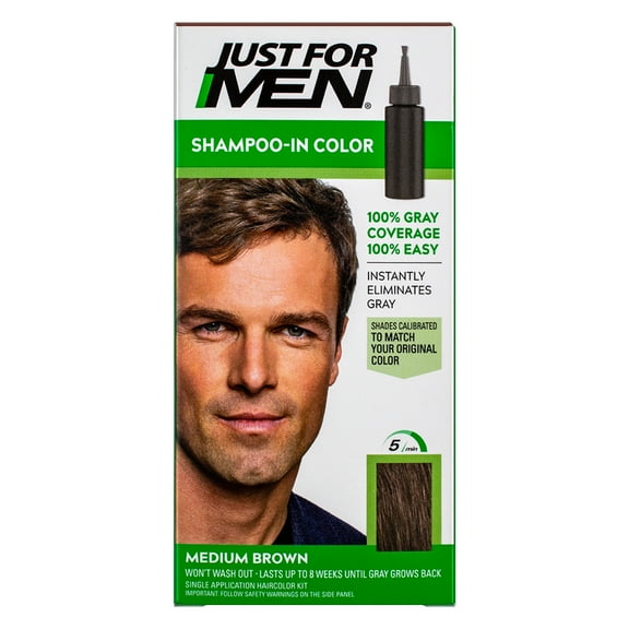 Just For Men Original Formula Hair Color, Medium Brown H-35 (3 pack) (Bundle)