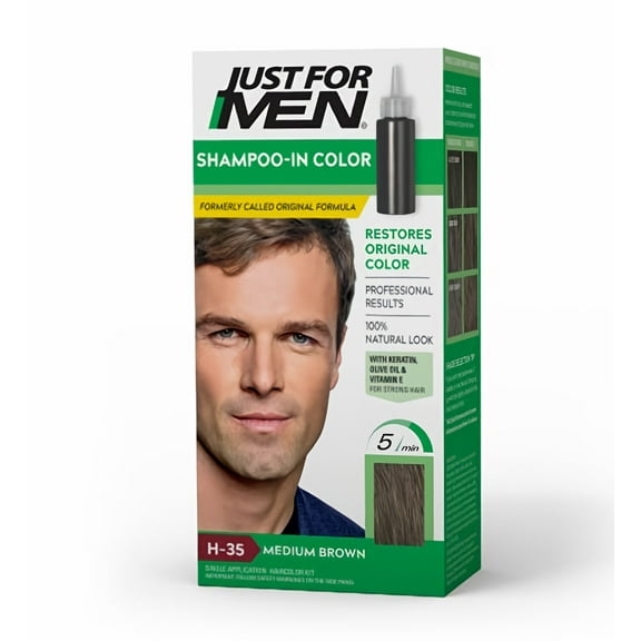 Just For Men Shampoo-In Hair Color, Medium Brown (Pack of 4)