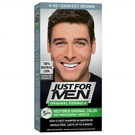 Just For Men Shampoo-in Gray Hair Color, Darkest Brown, H-50